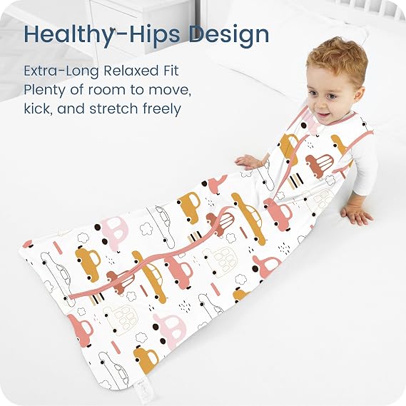 Toddler Sleep Sacks 2T-3T-4T, 0.5 TOG Light Summer Wearable Blankets, Extra Long XL Sleeping Bags, 2 Pack