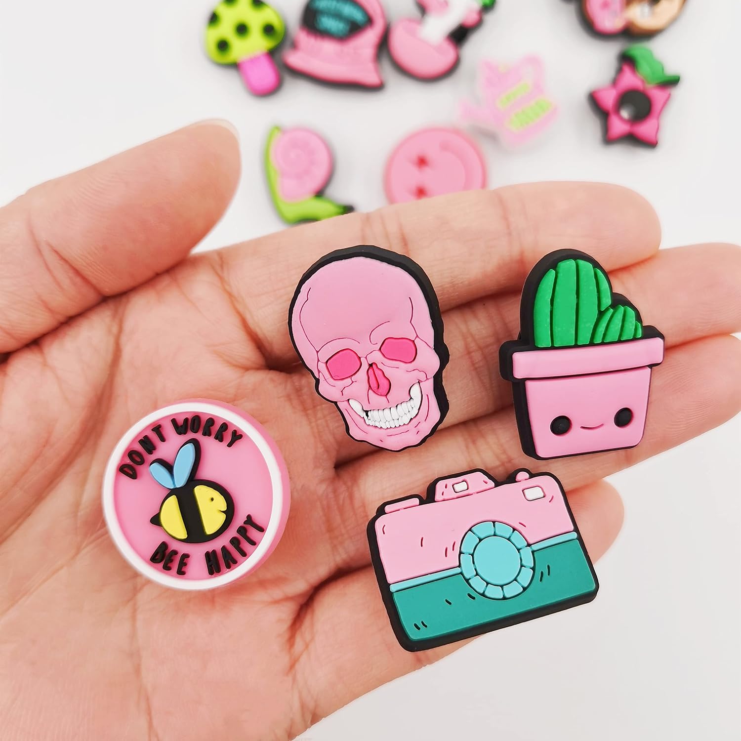 Shoe Charms for Girls Women Pink Witch Goth Dog Cat Cowgirl Summer Clogs Accessories Shoe Decoration Charms for Kids Party Favor