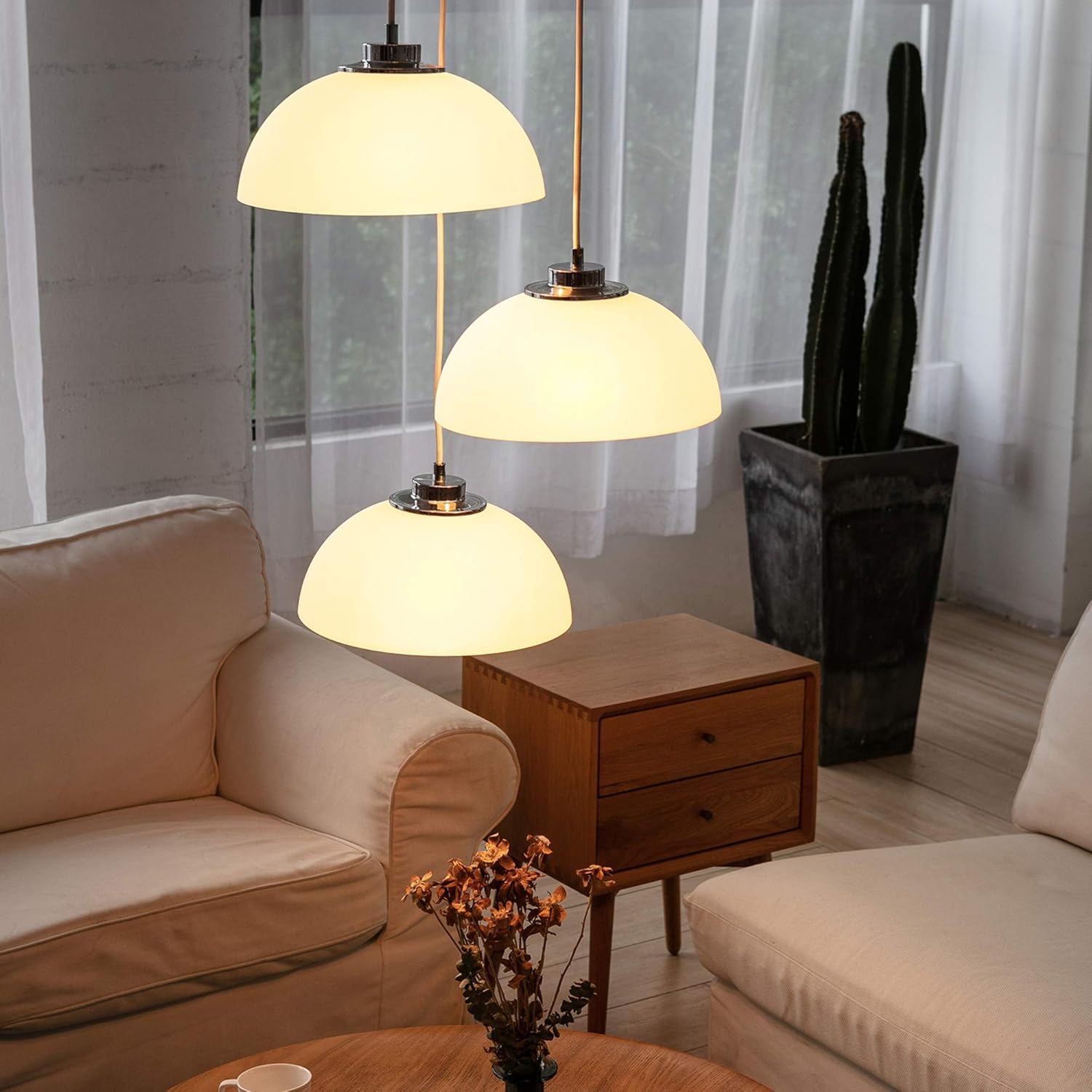 Review Product Globe Electric 61094 Tribeca Pendant Lighting, White, Fringe