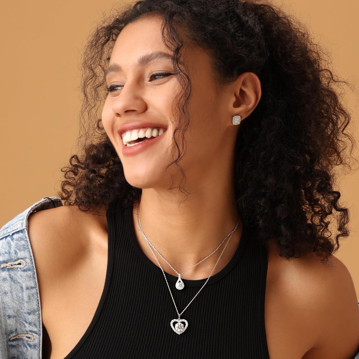 SAVEARTH DIAMONDS Moissanite Pendant Necklace 1.5CT 18K Gold Plated silver D Color Ideal Cut Diamond Necklace for Women - Image 4