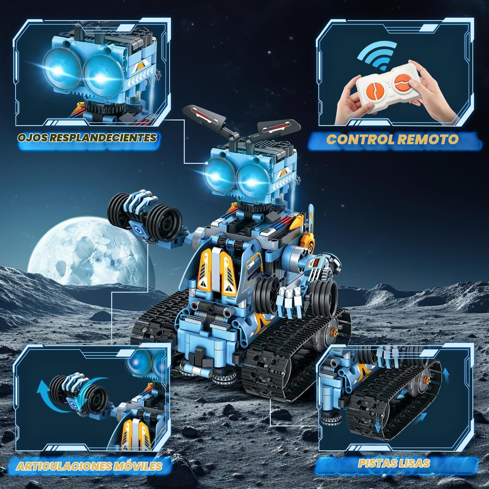 OKKIDY Juguetes de construcción de Robots para niños, Kit de robótica 4 en 1 con Control Remoto Juguetes de Bloques de construcción Stem Regalos para Navidad niños y niñas de 6+ años (813 Piezas)