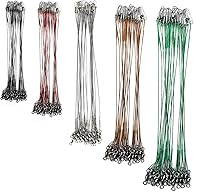 Vista 8 de Líderes de pesca de acero inoxidable, línea líder de pesca con giratorios y clips para agua salada y agua dulce, 31 libras por pieza, 6 pulgadas, 7