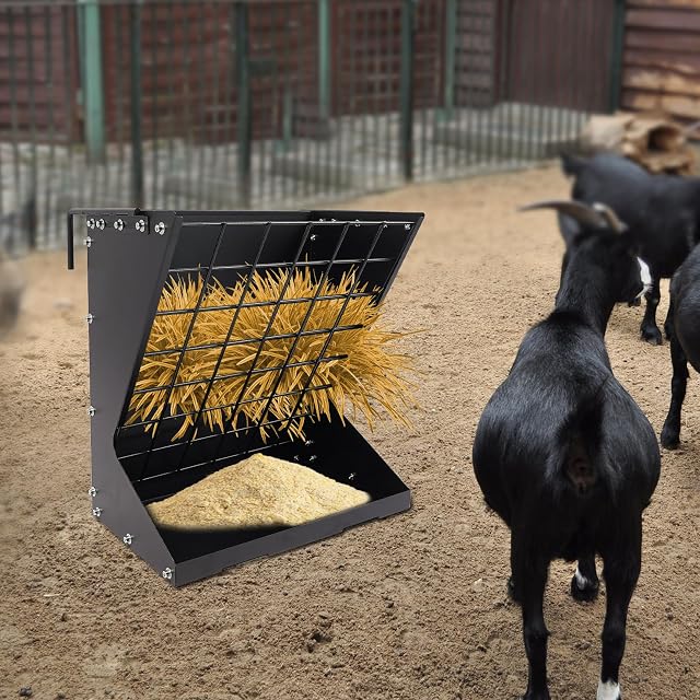 Foto 5 de 8 de TFGXUE Pesebre de metal, pesebre con comedero, pesebre de gran capacidad para caballos, ovejas y cabras
