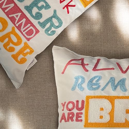 Miniatura 4 de Lifesmells Funda de almohada de 18 x 18 pulgadas con texto en inglés Always Remember You are Braver Than You Think Colorid, funda de almohada suave