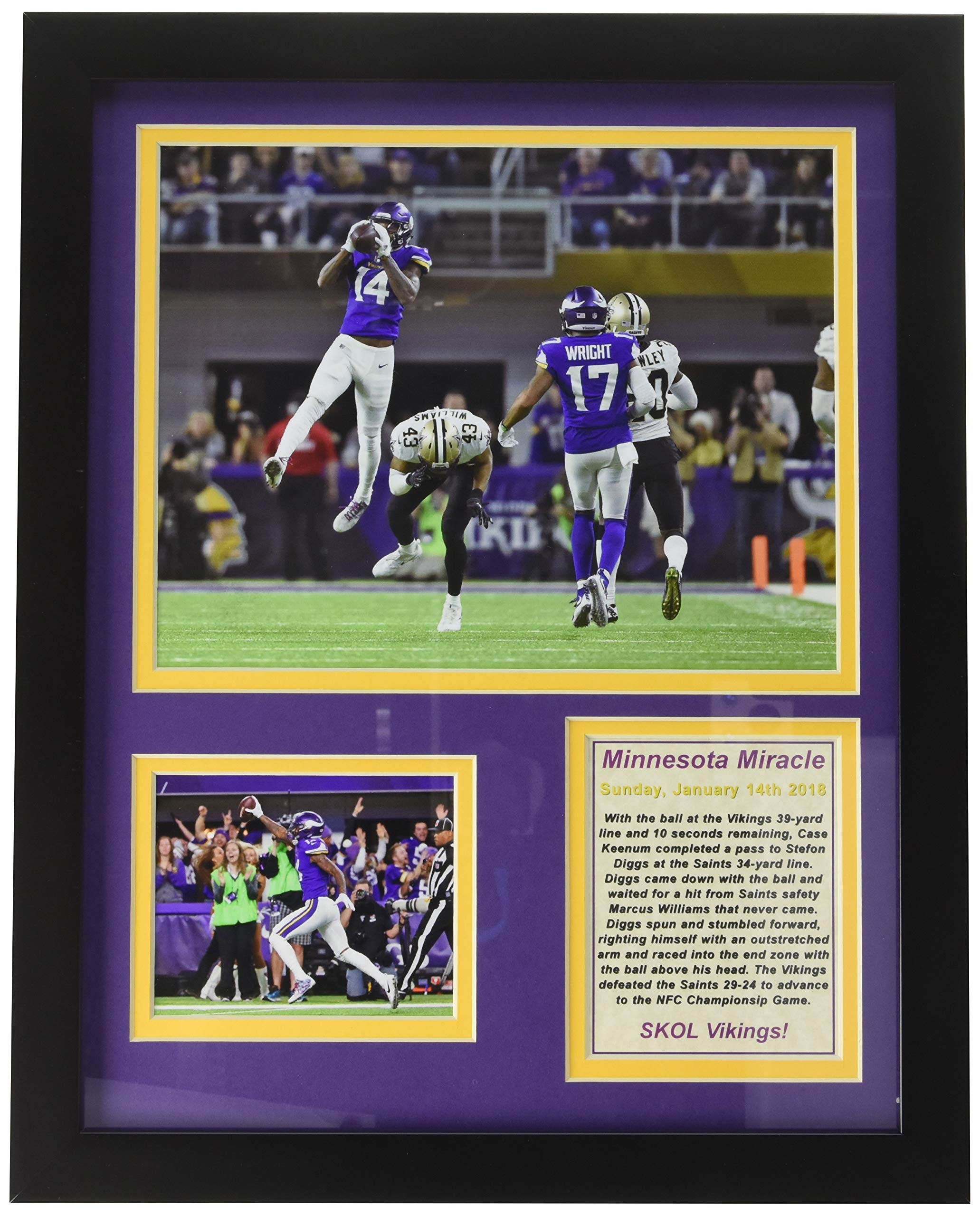 Minnesota Miracle photo encadrée Vikings pour décorer un bureau de fan