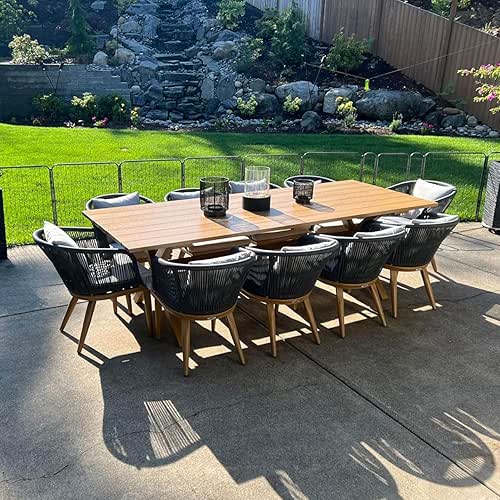 PURPLE LEAF 11 Pieces Patio Dining Set Wicker Outdoor Furniture