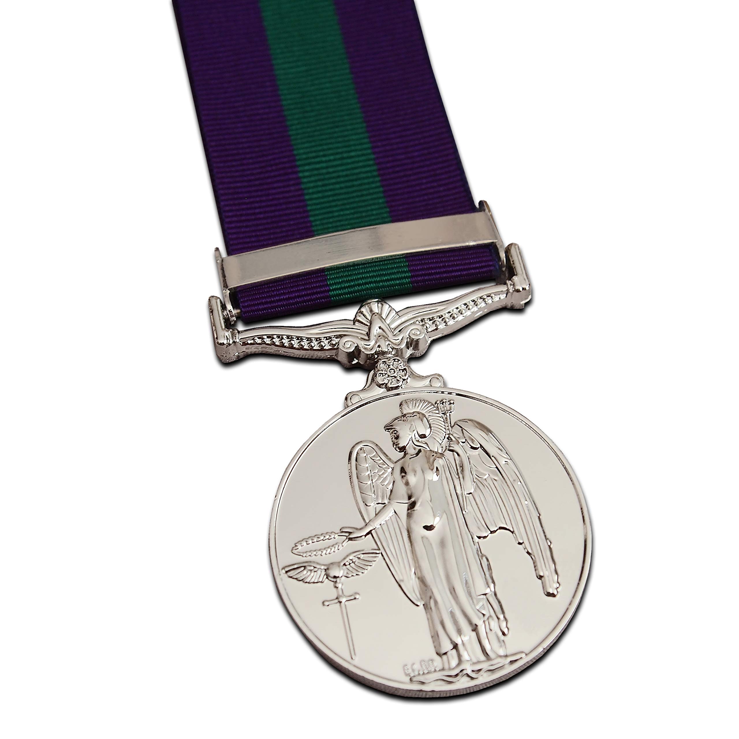 Trikoty General Service Medaille Mit Malaya-Verschluss, Volle Größe GSM 1918-62 ER II REPRO Military