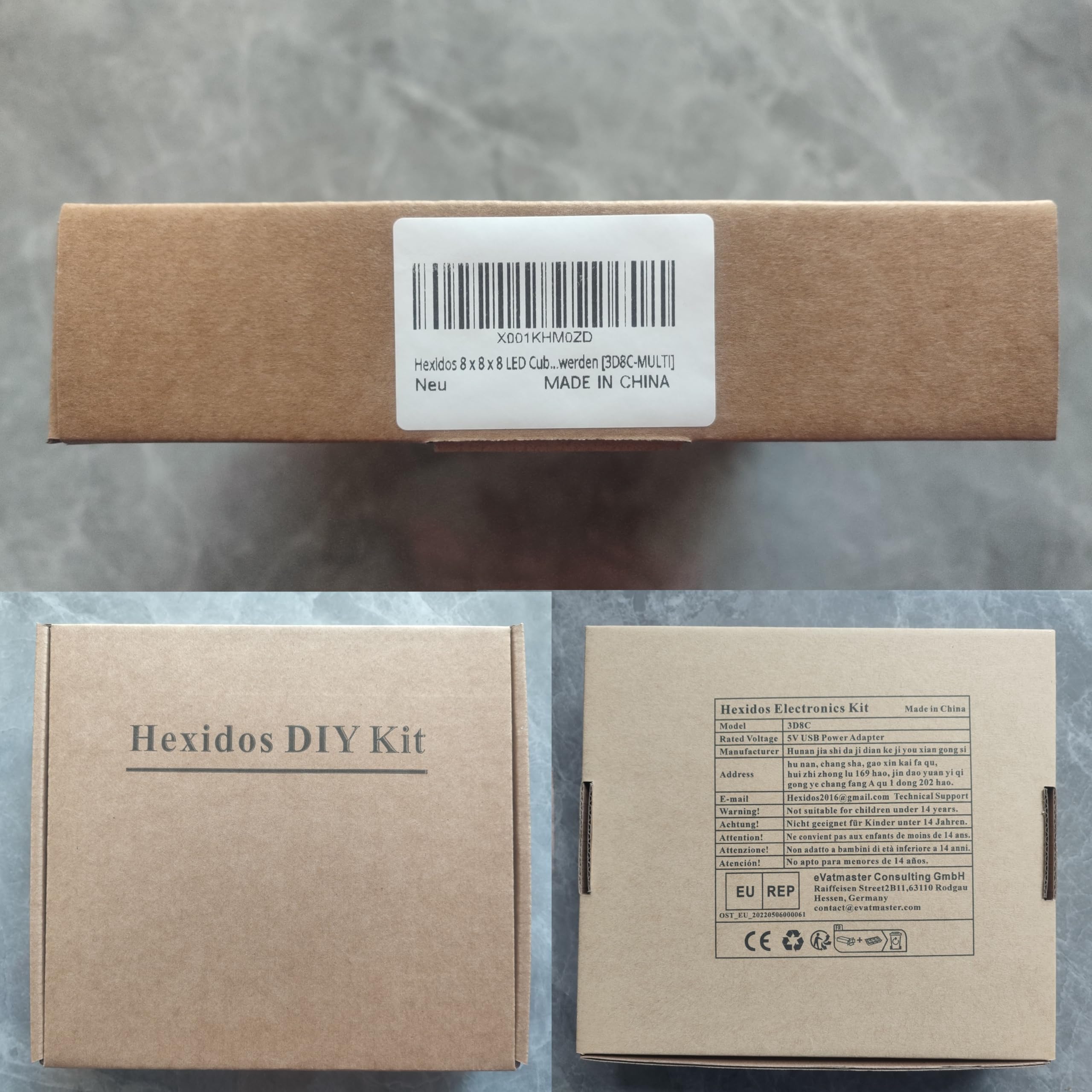Kit per progetti di saldatura elettronico, 8 x 8 x 8 x 8 cm, per saldare il LED e il contenuto visualizzato può essere modificato [3D8C-MULTI]