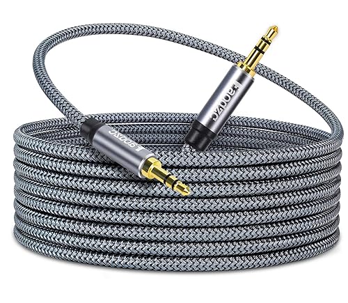 Faodzc - Cable de audio auxiliar de 0.138 in, cable auxiliar de nailon trenzado de nailon macho a macho, cable auxiliar trenzado compatible con