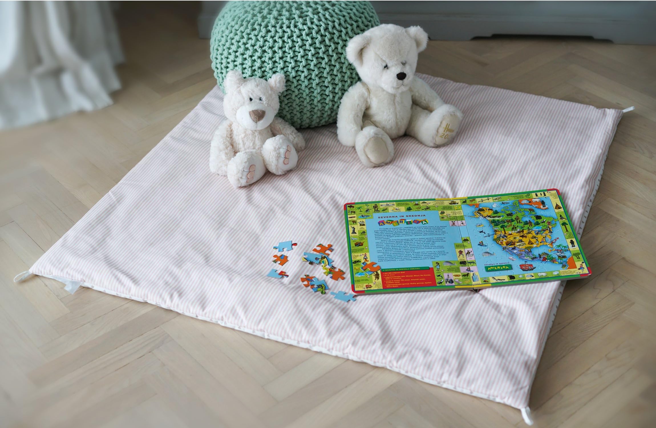 COZY CULTURE Teepee Tent Play Mat – Kids Floor Mat for Indoor Outdoor Playhouse – Machine Washable, Soft & Reversible Playing Mattress/Blanket (46'' x 46'')