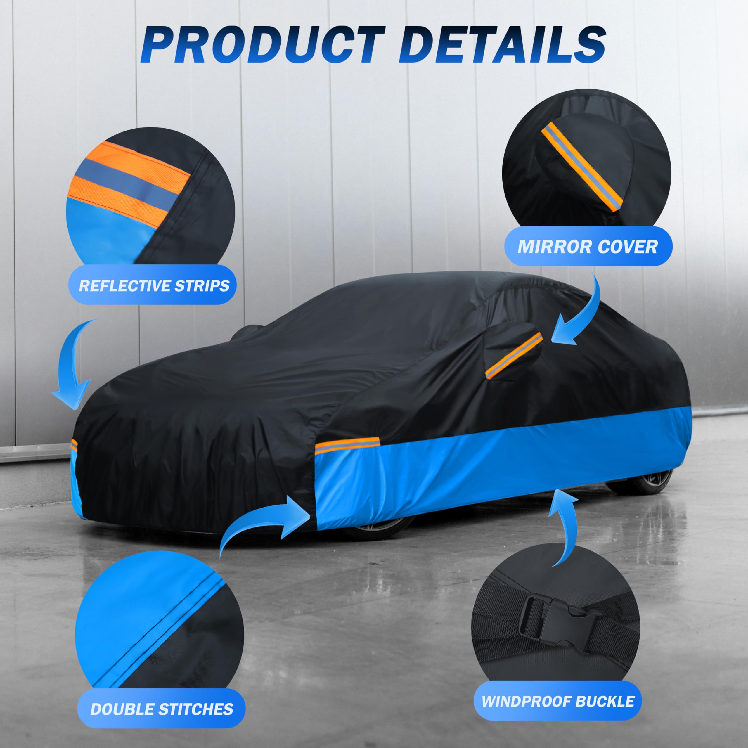 Car Cover Waterproof All Weather Outdoor Windproof Dustproof UV Protection Fit SUV — view 2