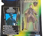 Vista 3 de Kenner Star Wars El poder de la fuerza princesa Leia en Boushh disfraz con tarjeta verde Holo
