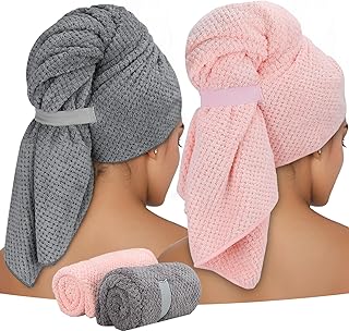 Anuncio patrocinado: ytorgr Paquete de 2 Toallas de Microfibra para Cabello Largo, Turbante Grande Toalla de Secado rápido...