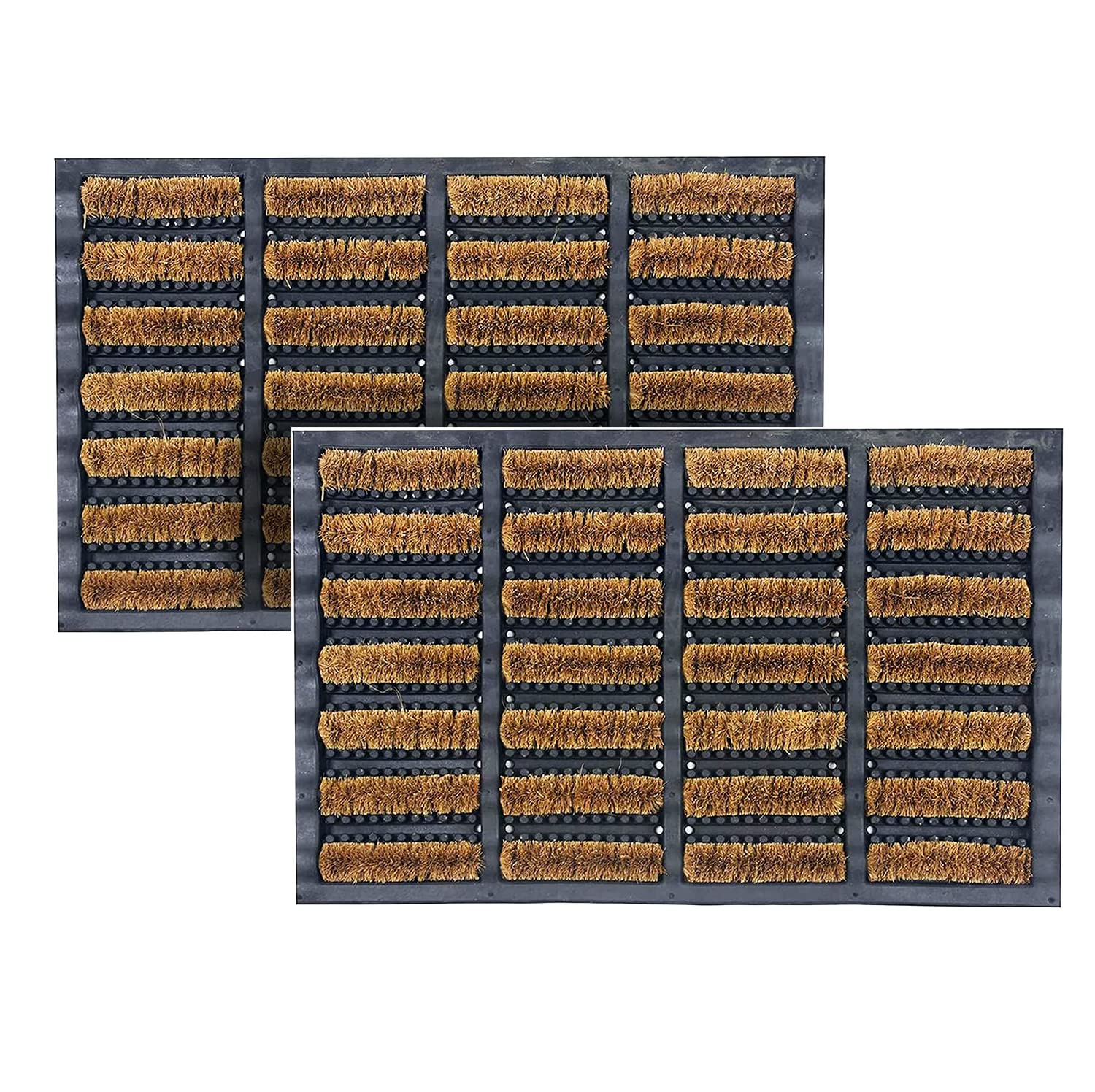 VL Door Mat 40x60cm – Durable Coir Door Mats Outdoor with Anti-Slip Rubber Base – Machine Washable, Super Absorbent Outdoor Mat for Mud, Rain & Dirt – Great for Entryways, Patio, Porch (Pack of 2)