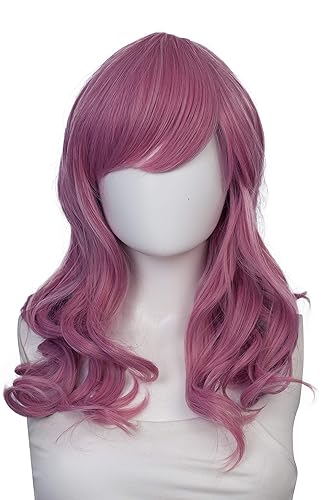 Vista 90 de Epic Cosplay Hestia Dark Plum Cosplay peluca rizada de 22 pulgadas