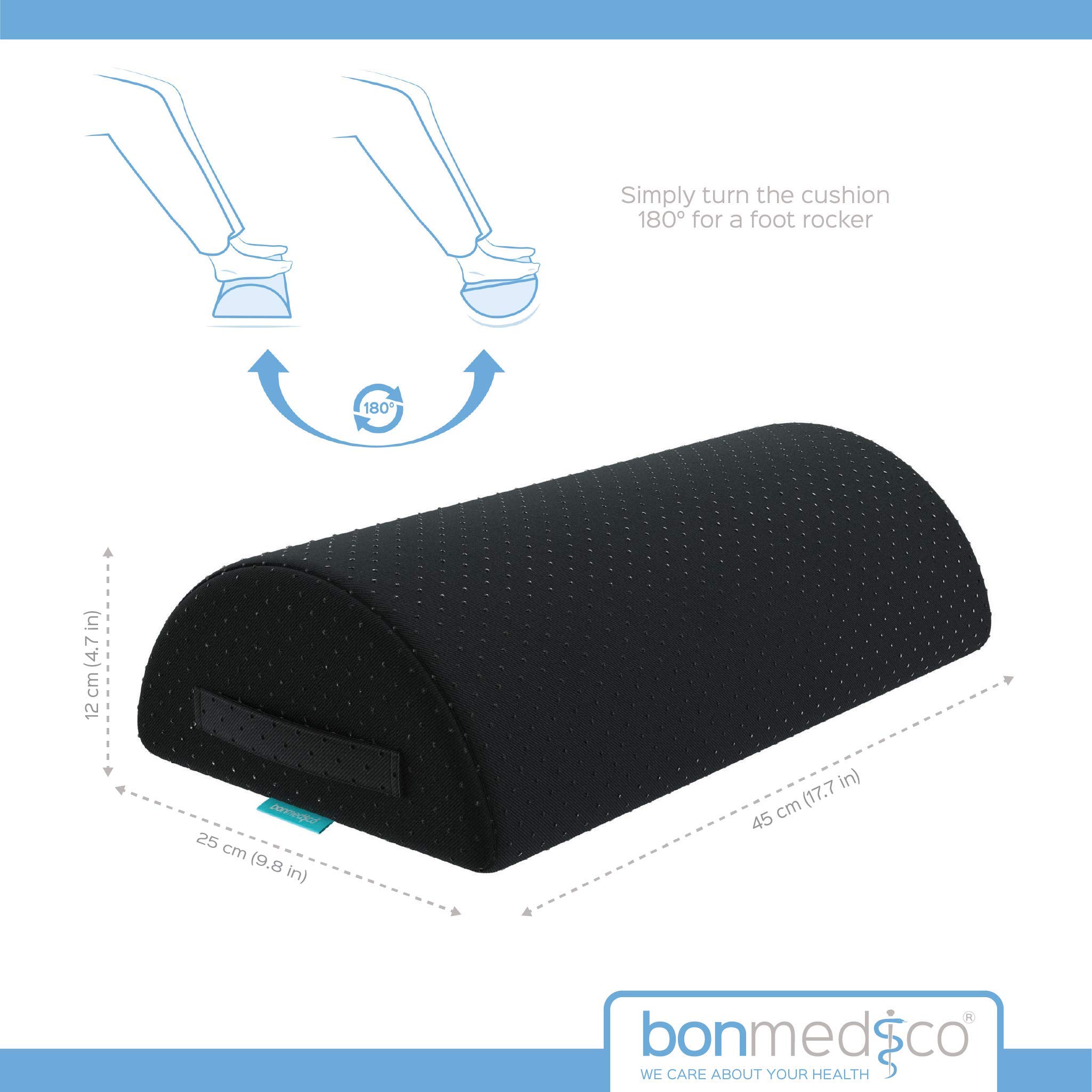 bonmedico Poggiapiedi Ergonomico Regolabile per Ufficio e Casa | Altezza regolabile, Memory Foam confortevole, base antiscivolo, ideale per lavoro, studio e gaming prolungato