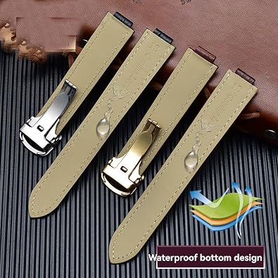 Genuine Leather Watch Strap for Cartier Ballon Bleu WSBB0025 Unisex 18mm Strap with Notched Design