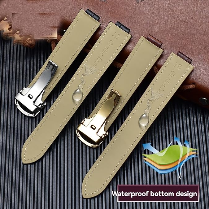 Genuine Leather Watch Strap for Cartier Ballon Bleu WSBB0025 Unisex 18mm Strap with Notched Design