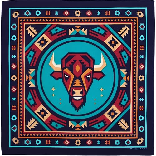 The Peacock Crew Premium 22x22 Soft Cotton Designer Bandana for Men & Women – Urban Rock, Biker & Hiker, Head & Neck Scarf