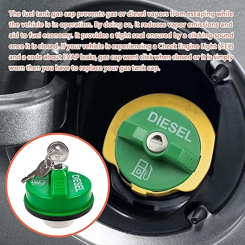 Miniatura 3 de Tapón de combustible con bloqueo 10591D para Chevy Silverado Express C3500 K3500, Dodge Ram 3500 W350 D350, Ford F-250 E-350, GMC Sierra Savana, OE