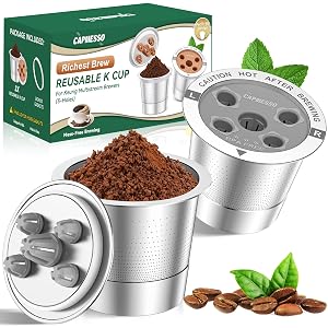 CAPMESSO Reusable K Cups for Keurig 2025 Updated My K cup Metal Coffee Filter Refillable Coffee Pods with