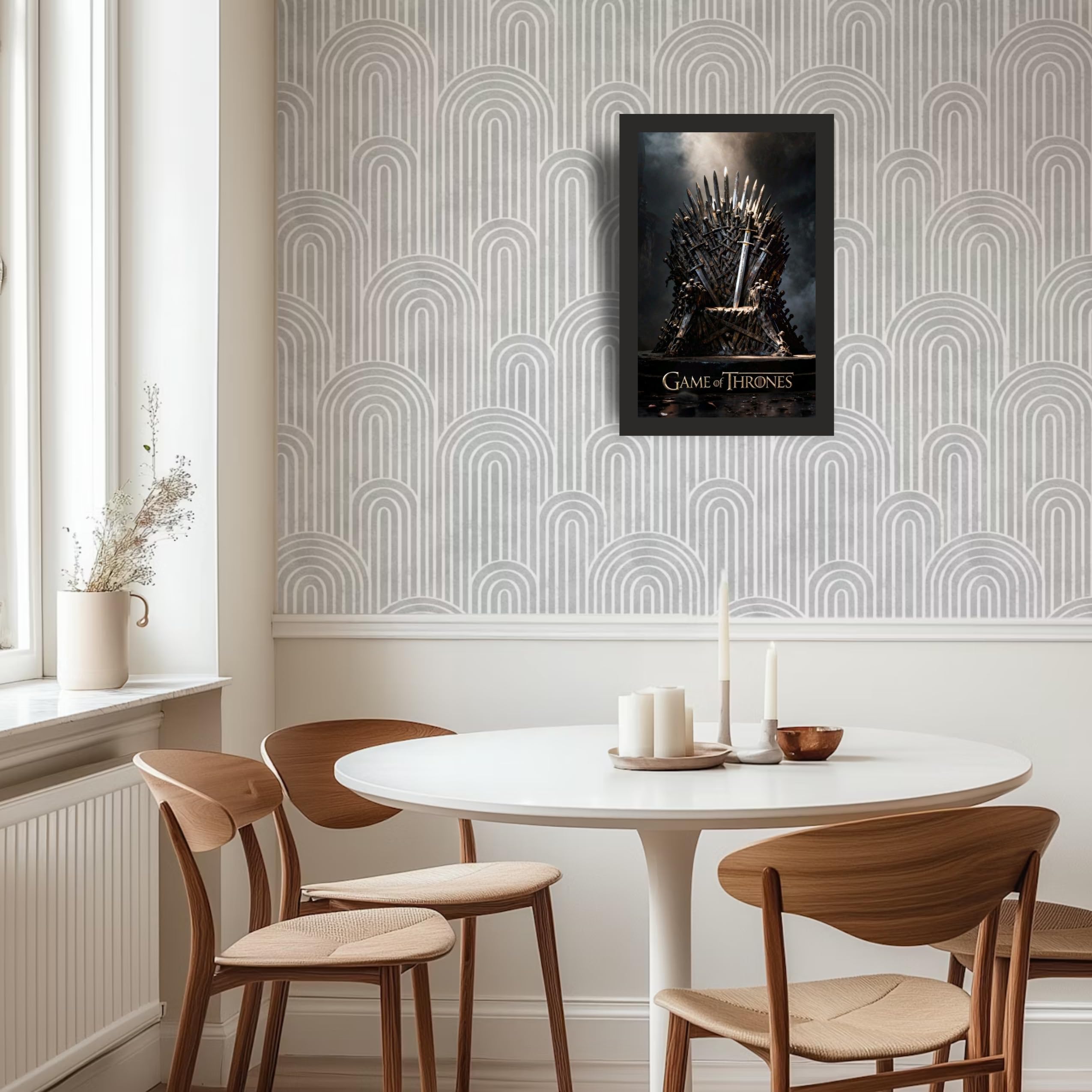 Iron Throne themed framed wall art for a dark fantasy room