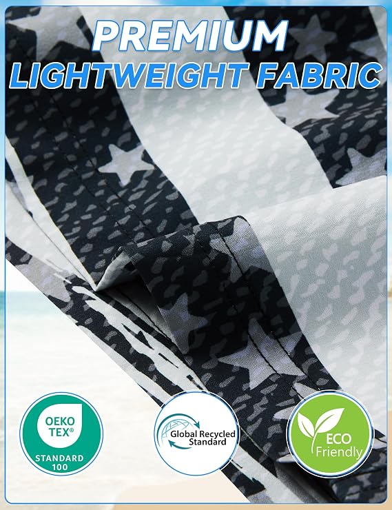 Mens Swim Trunks 8 inch Inseam Mesh Liner Quick-Dry Lightweight 4-Way Stretch Bathing Suit Swimming Trunks for Men UPF 50+