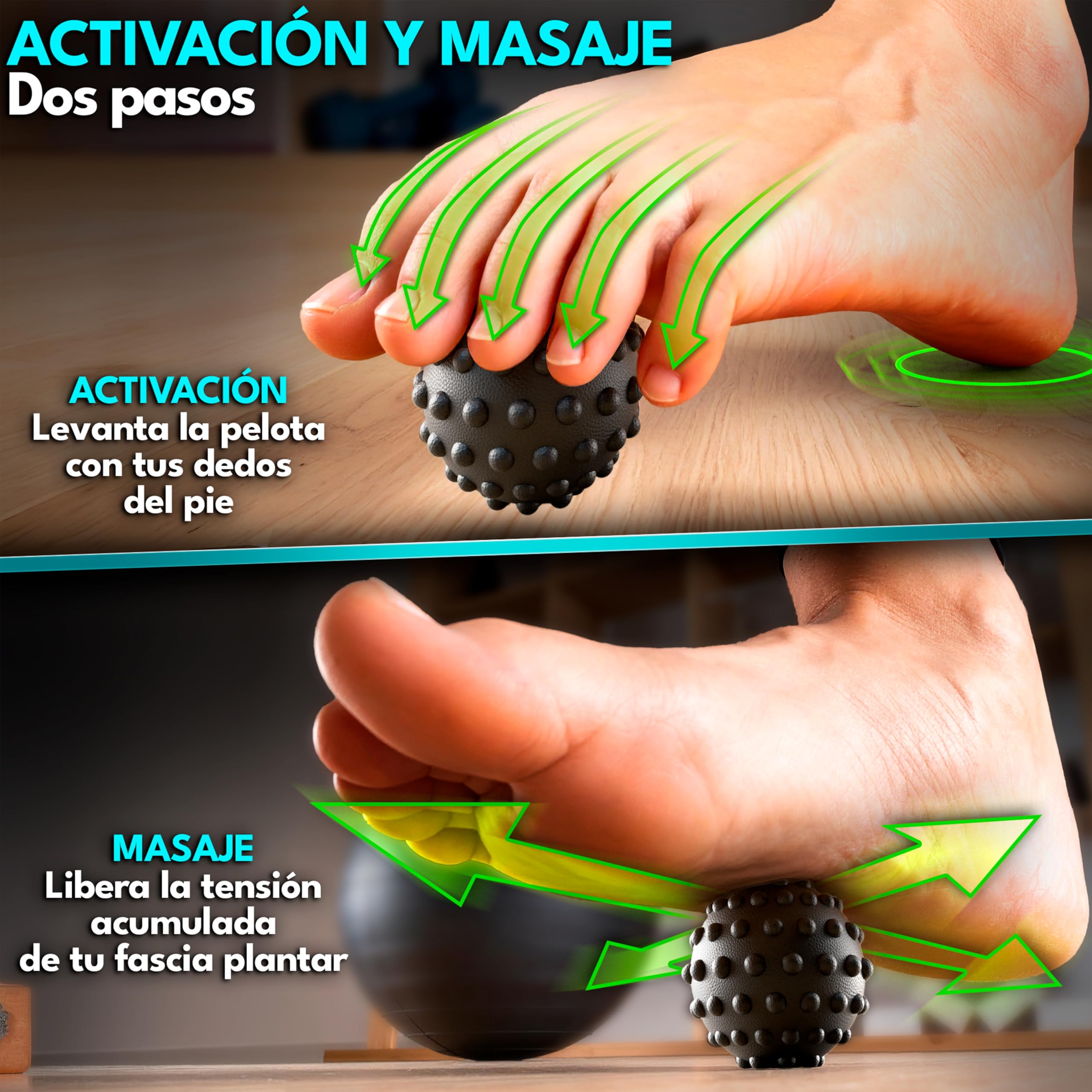 Kit Barefoot 5 en 1 – Separadores de Dedos, Bandas Elásticas y Pelota Miofascial para restaurar la fuerza, movilidad y funcionalidad natural de tus pies. Alivia juanetes y dedos torcidos