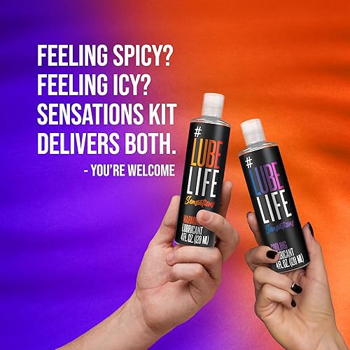 Miniatura 8 de LubeLife Sensations Kit de placer para parejas, lubricante personal de 4 onzas líquidas (paquete de 2) lubricante de refrigeración y calentamiento a