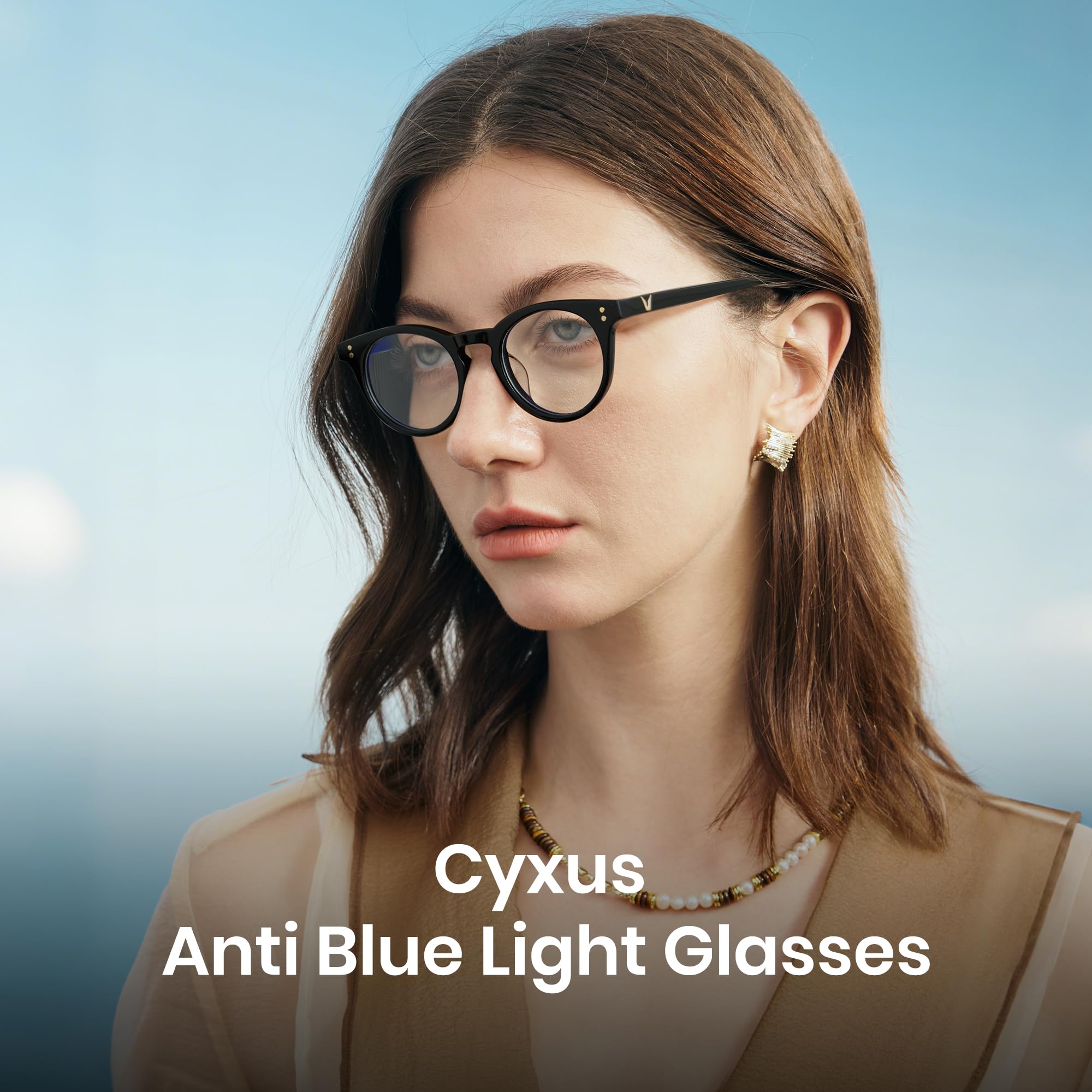 Cyxus Blaulichtfilter Brille Ohne Stärke Herren Damen Mode Computer Schutzbrille Bildschirmbrille Gaming Brille 8326