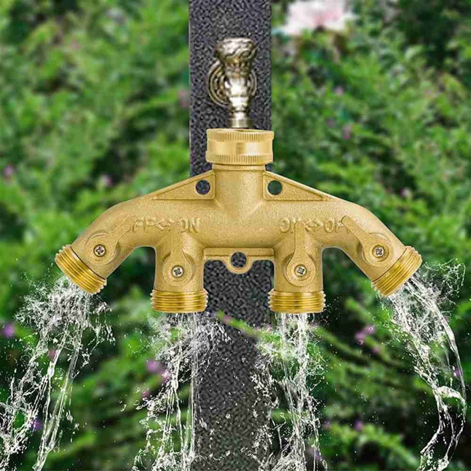 Raccordo rapido per tubo di irrigazione da giardino Rubinetto in ottone a 2/4 vie Tubo flessibile Splitter Ugello Switcher Rubinetto Connettori per tubi flessibili di irrigazione da giardino Raccordo
