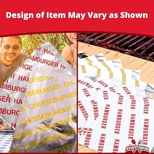 Miniatura 7 de Paquete de 200 envolturas de hamburguesas retro a prueba de grasa, con aislamiento, de calidad profesional y bolsas de hamburguesa de queso sin