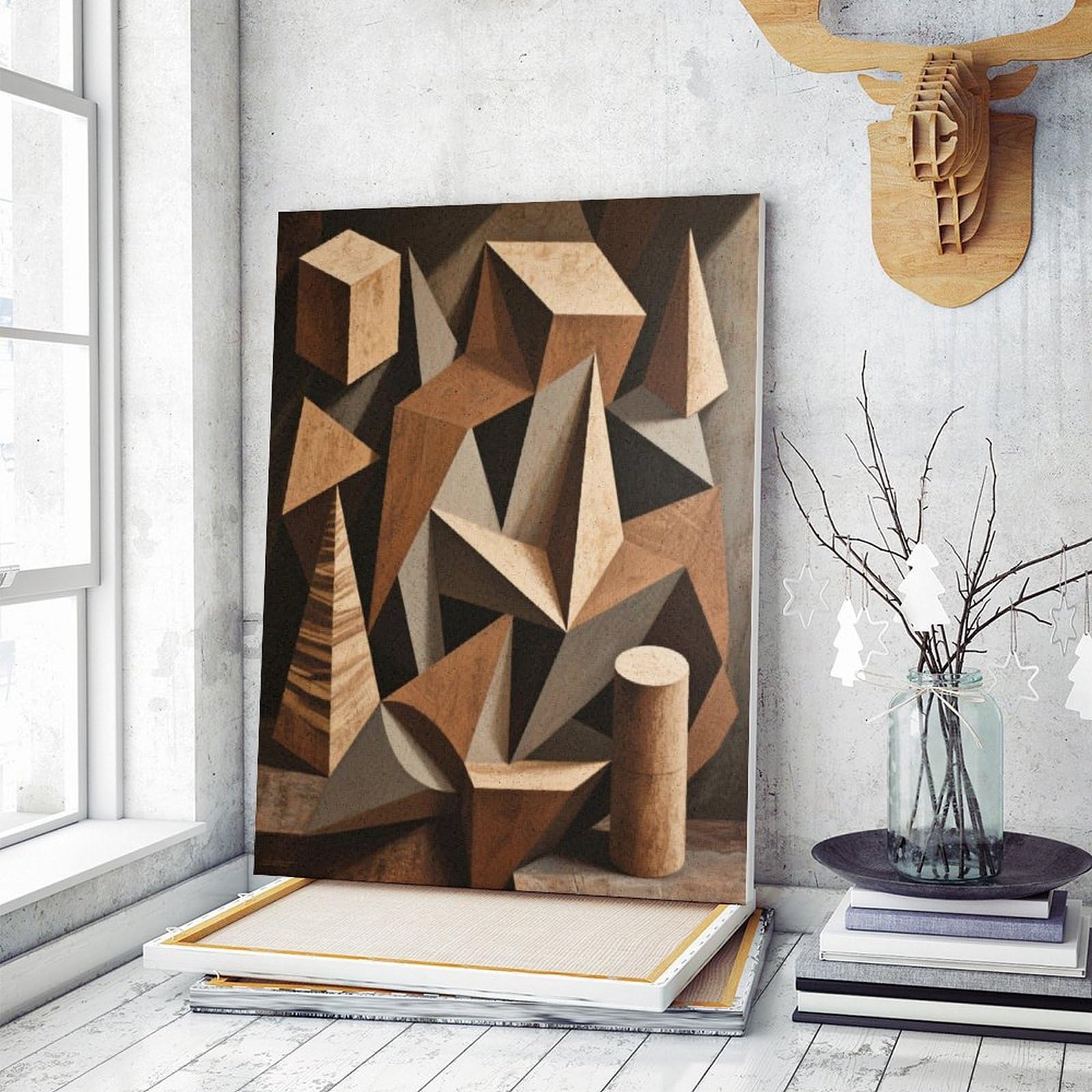KOAYUBFC Geometrie Malen nach Zahlen Kit für Erwachsene Anfänger Erwachsene Malen nach Zahlen Kits auf Leinwand DIY Acryl Ölfarben Malerei mit Pinseln für Geschenk Home Wall Decor