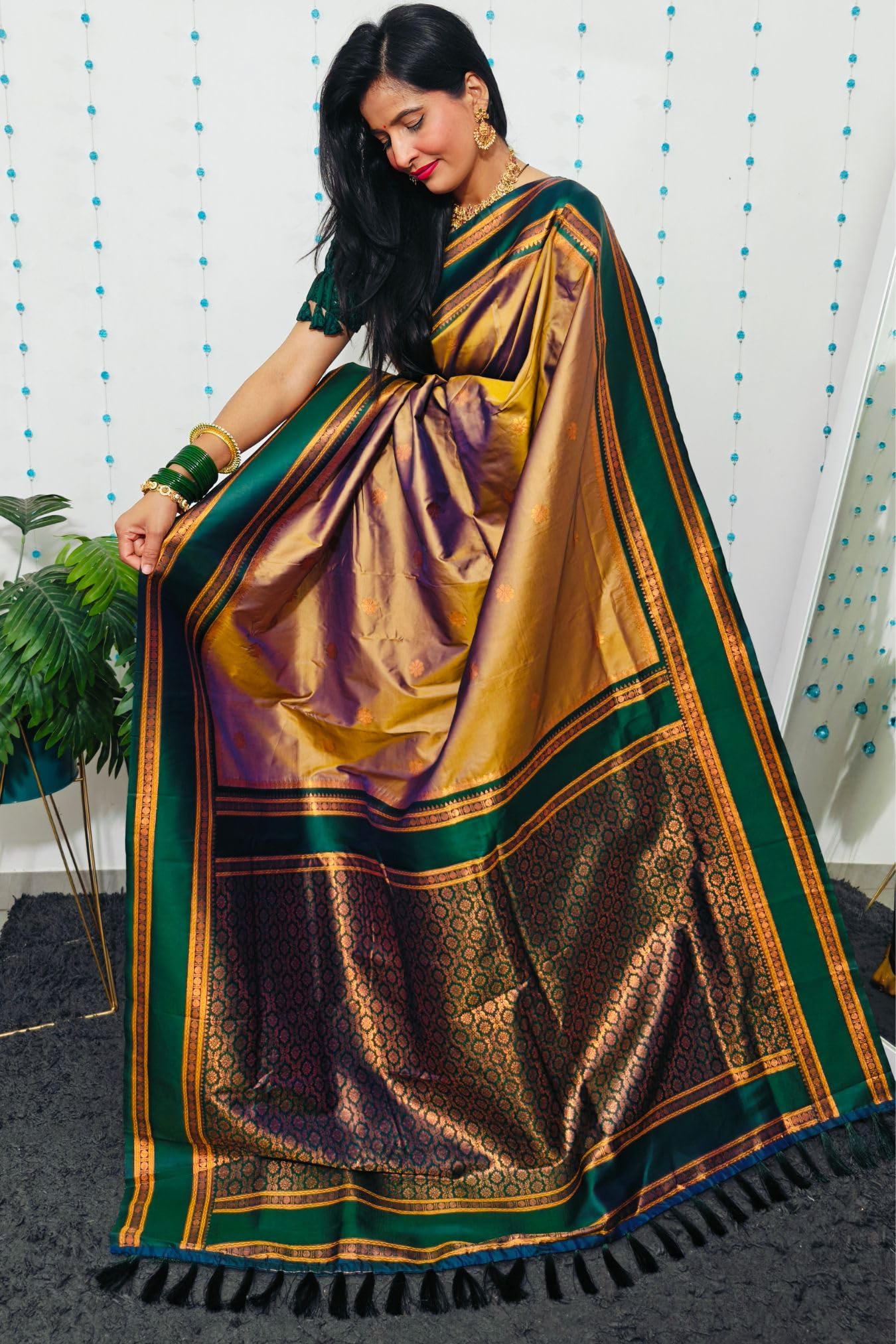 SGF11 Women's Kanjivaram Ready To Wear Pure Soft Silk Saree With Blouse Piece (Grey) product image 5
