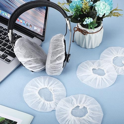 Miniatura 7 de Tatuo 500 fundas desechables para auriculares sobre la oreja, almohadillas sanitarias elásticas, cubiertas blancas para auriculares no tejidas, 4.3