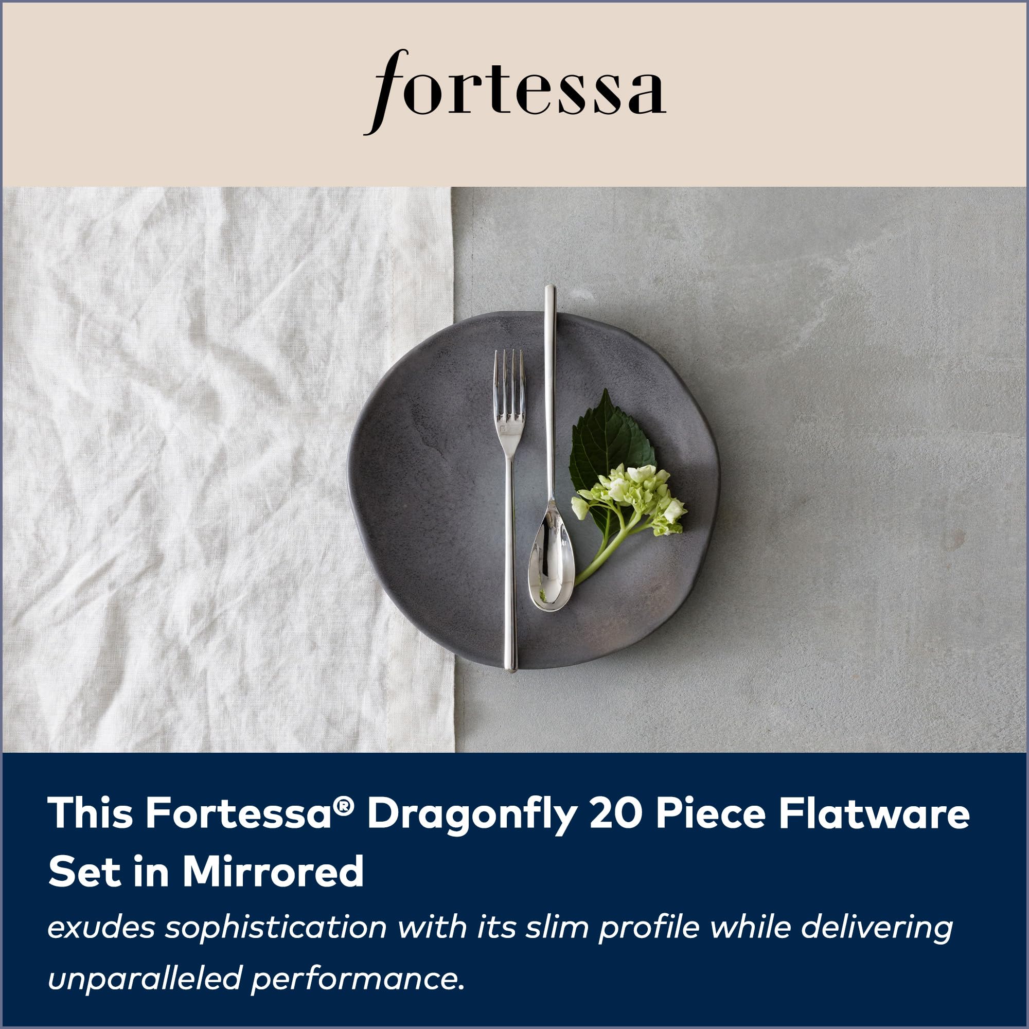 Amazon.com | FORTESSA Dragonfly 18/10 Stainless Steel Flatware, 20