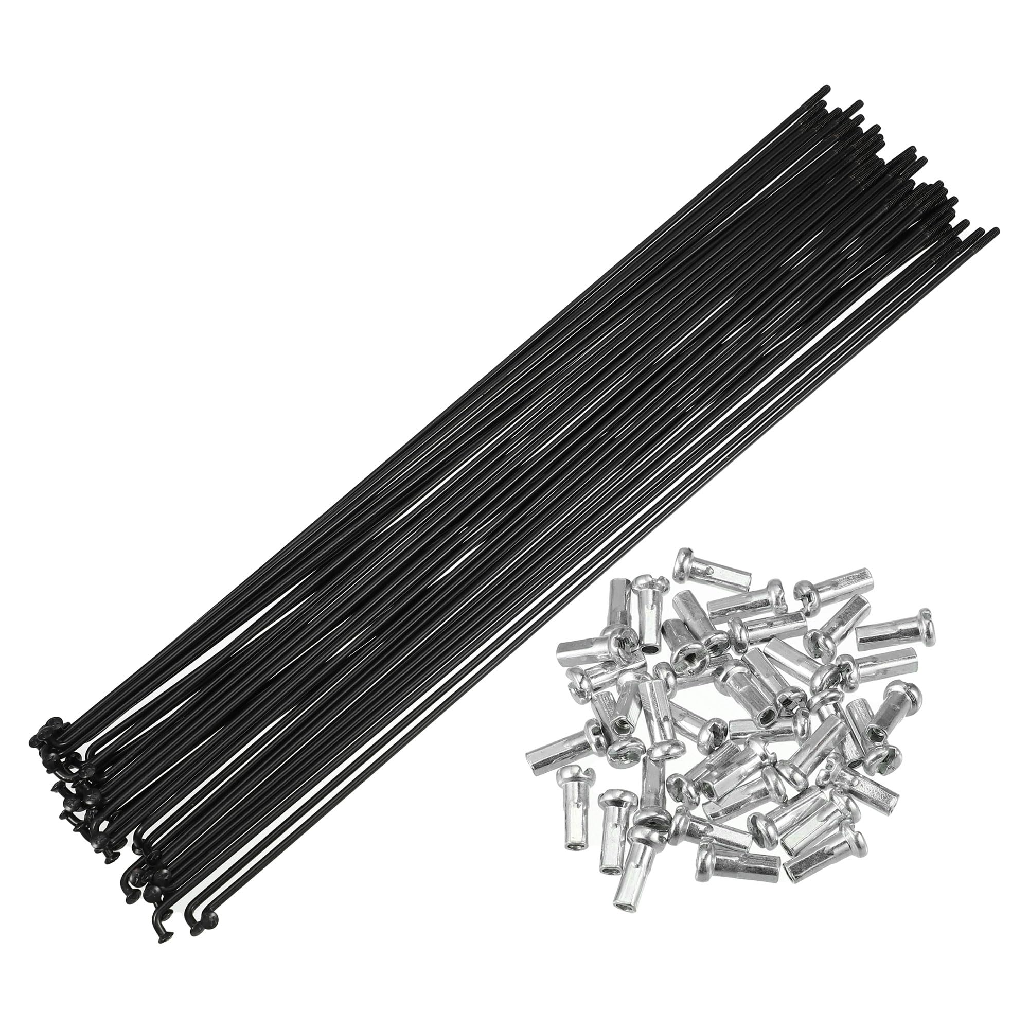 X AUTOHAUX 40 Pcs Bicycle Steel Spokes 14G Bike Spoke 249mm Length with Nipples
