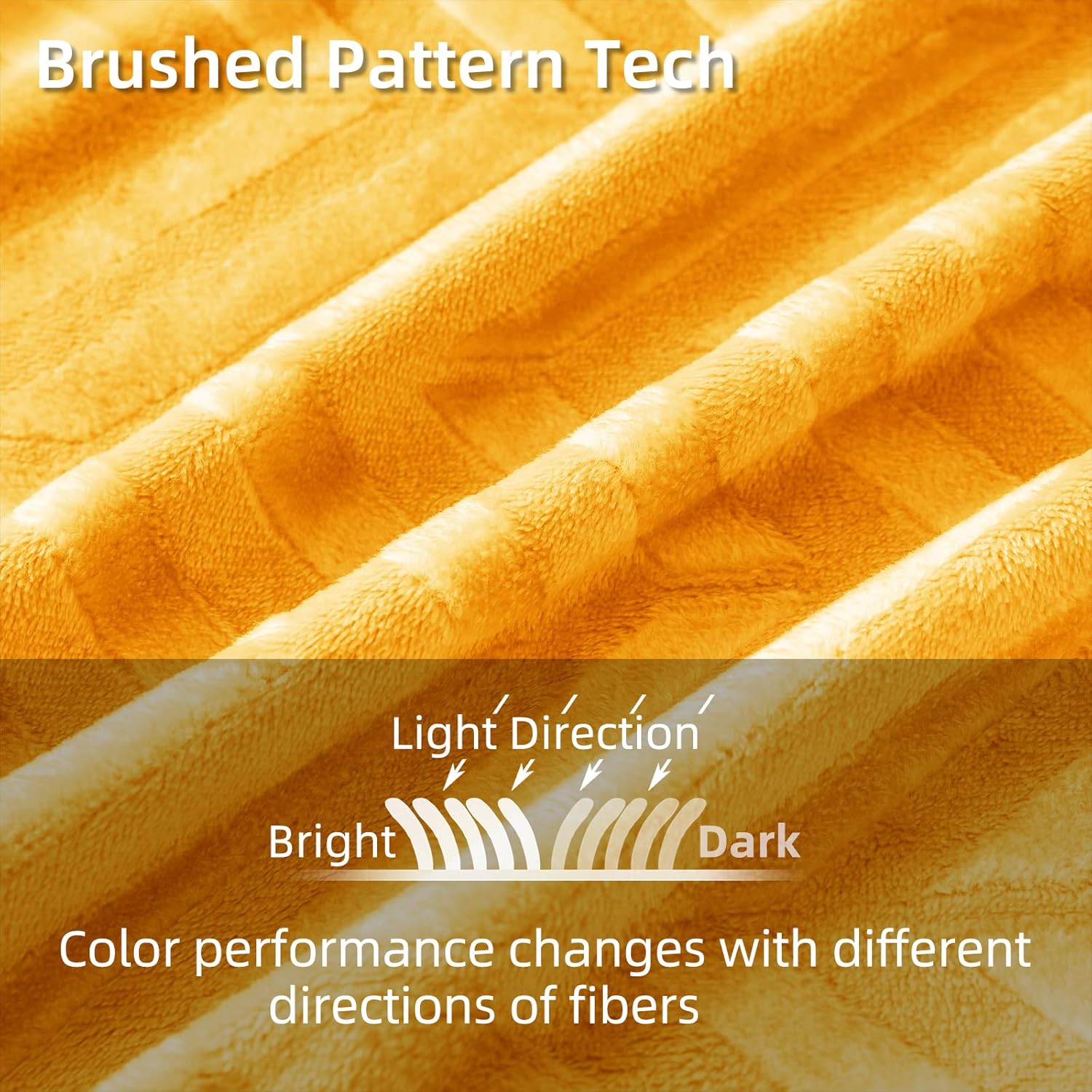 Whale Flotilla Flannel Fleece King Size Bed Blanket, Lightweight Breathable Soft Bedspread Plush Fluffy Coverlet Chevron Design Decorative Blanket for All Season, 90x104 Inch, Lemon Yellow - Image 3