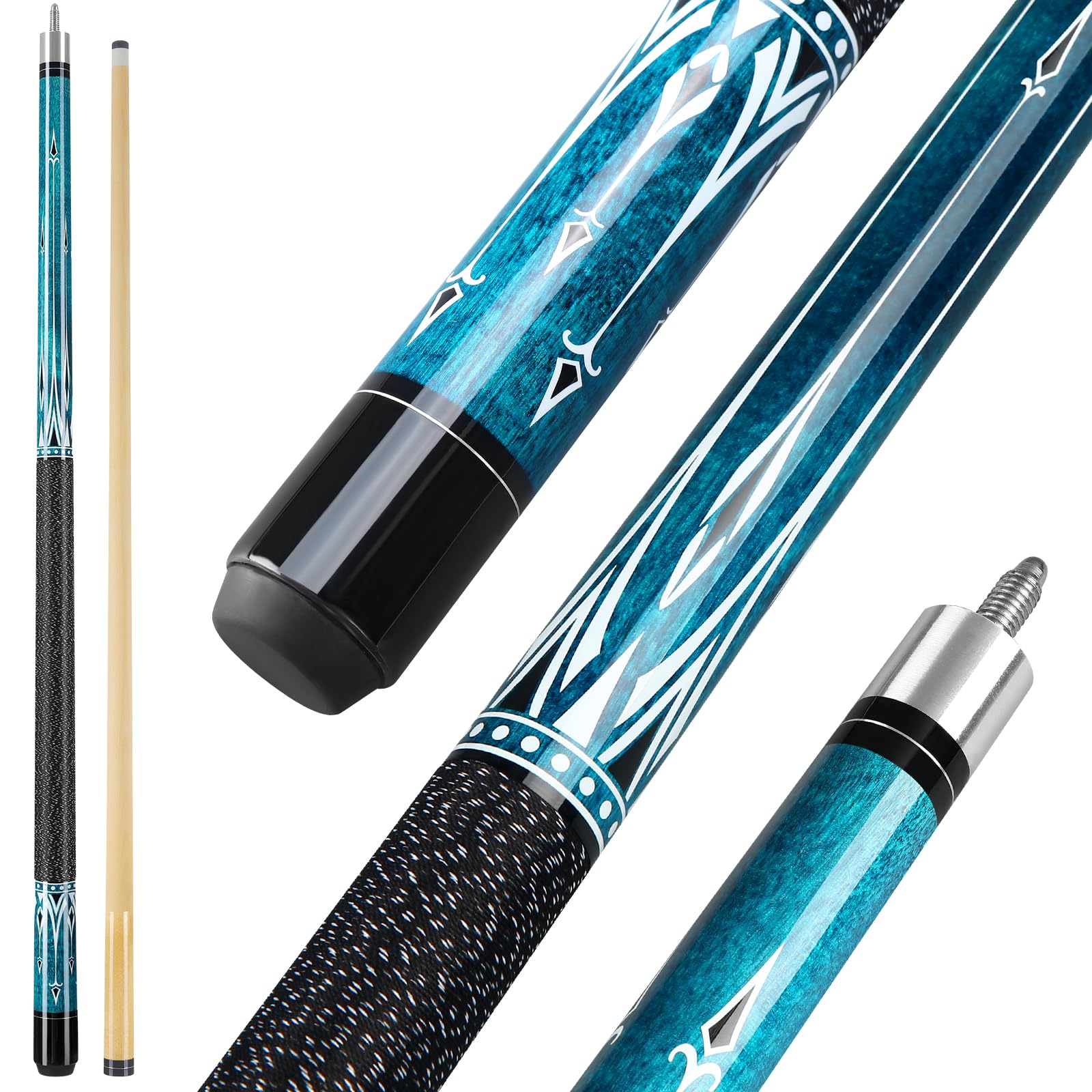 Queue de billard en bois d'érable canadien de 147 cm, 45,7 cm, 50,8 cm, 595,3 g, bâtons de billard professionnels pour bar de billard