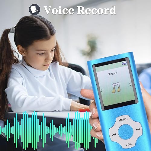 Miniatura 2 de Reproductor de MP3 de 16 GB, Bluetooth 5.0 Shuffle Reproductor MP4 de un solo bucle, reproductor de música de sonido HiFi portátil con altavoz HD