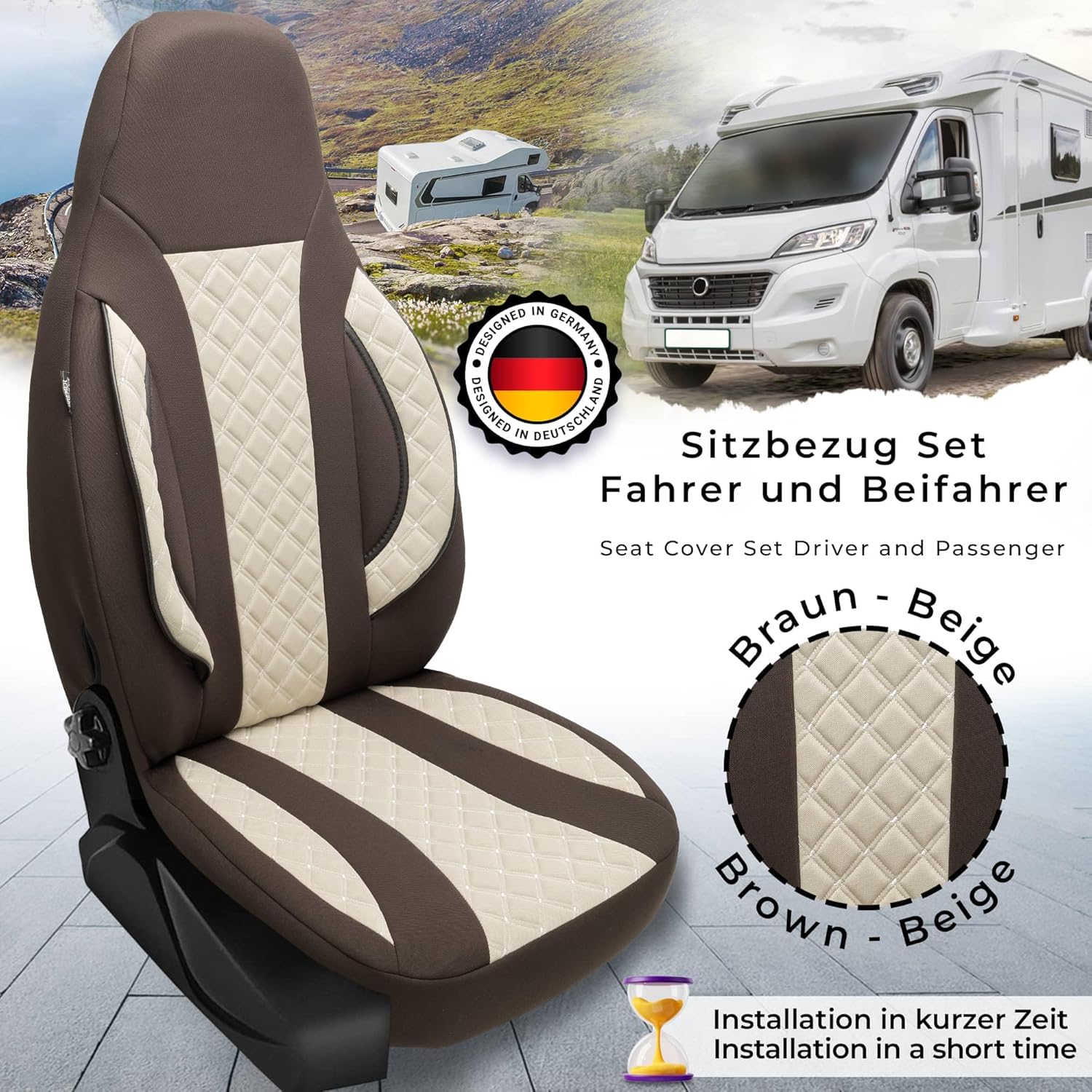 BREMER SITZBEZÜGE Motorhome Seat Covers for Fiat Ducato 250 Cruiser Line 640 WPL411
