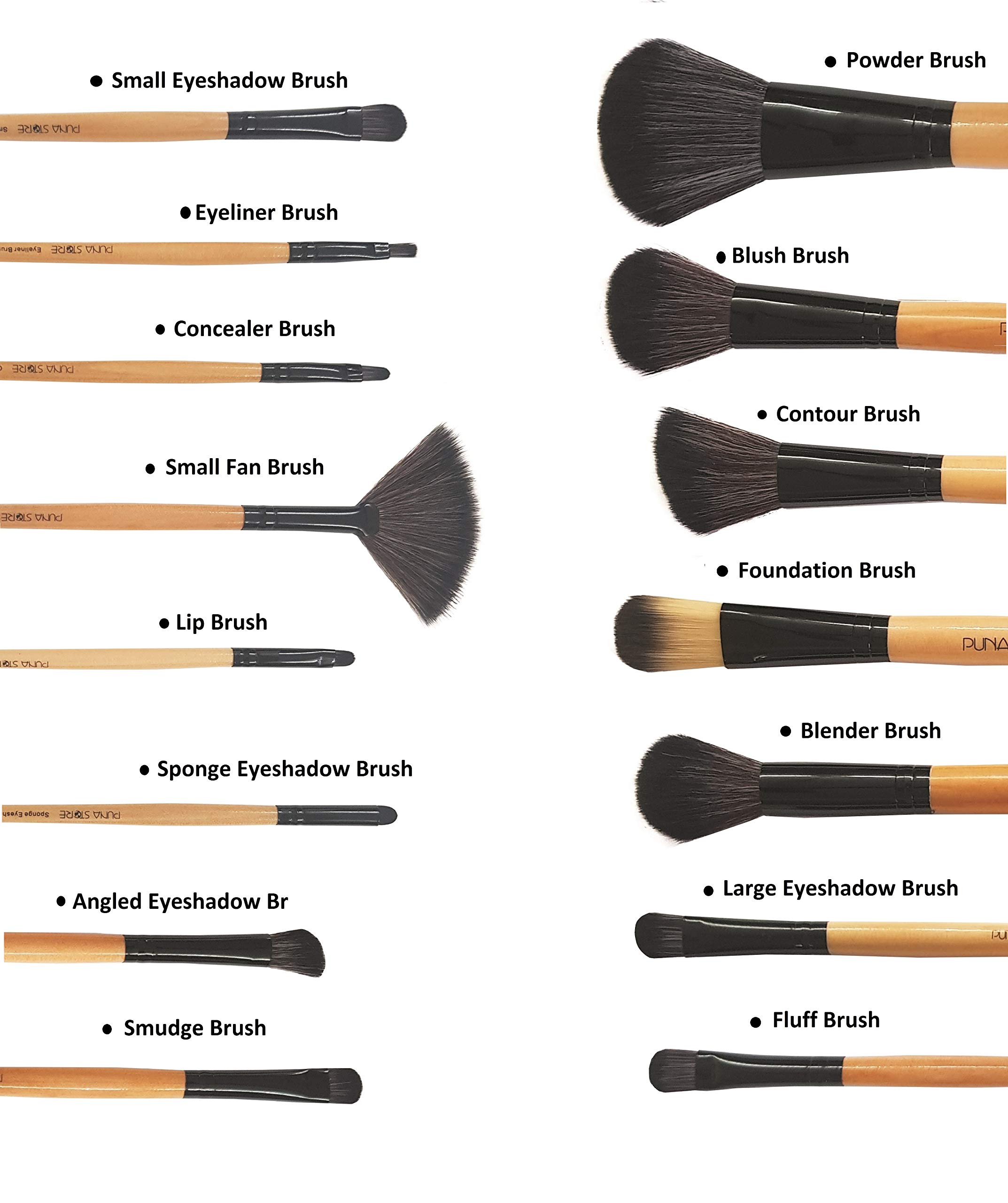 Puna Store 30 Piece Bamboo Makeup brush Set Premium Synthetic Makeup Brushes Cruelty Free Vegan Brushes, Kabuki Foundation 2