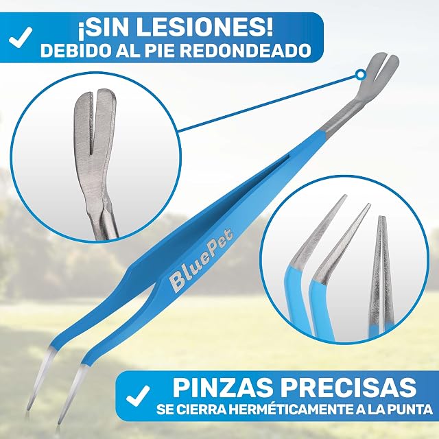 Foto 3 de 8 de BluePet 2en1 Palanca para garrapatas y Pinzas para garrapatas de Acero Inoxidable