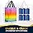 Nush Nush Rainbow Gift Bags in 3 Colorful Design - Set of 12 Reusable Gradient Gift Bags With Handles - Ideal Goodie Bag for Birthday Party Favors, Thanksgiving, Holiday, Kids Party - 8x4x10