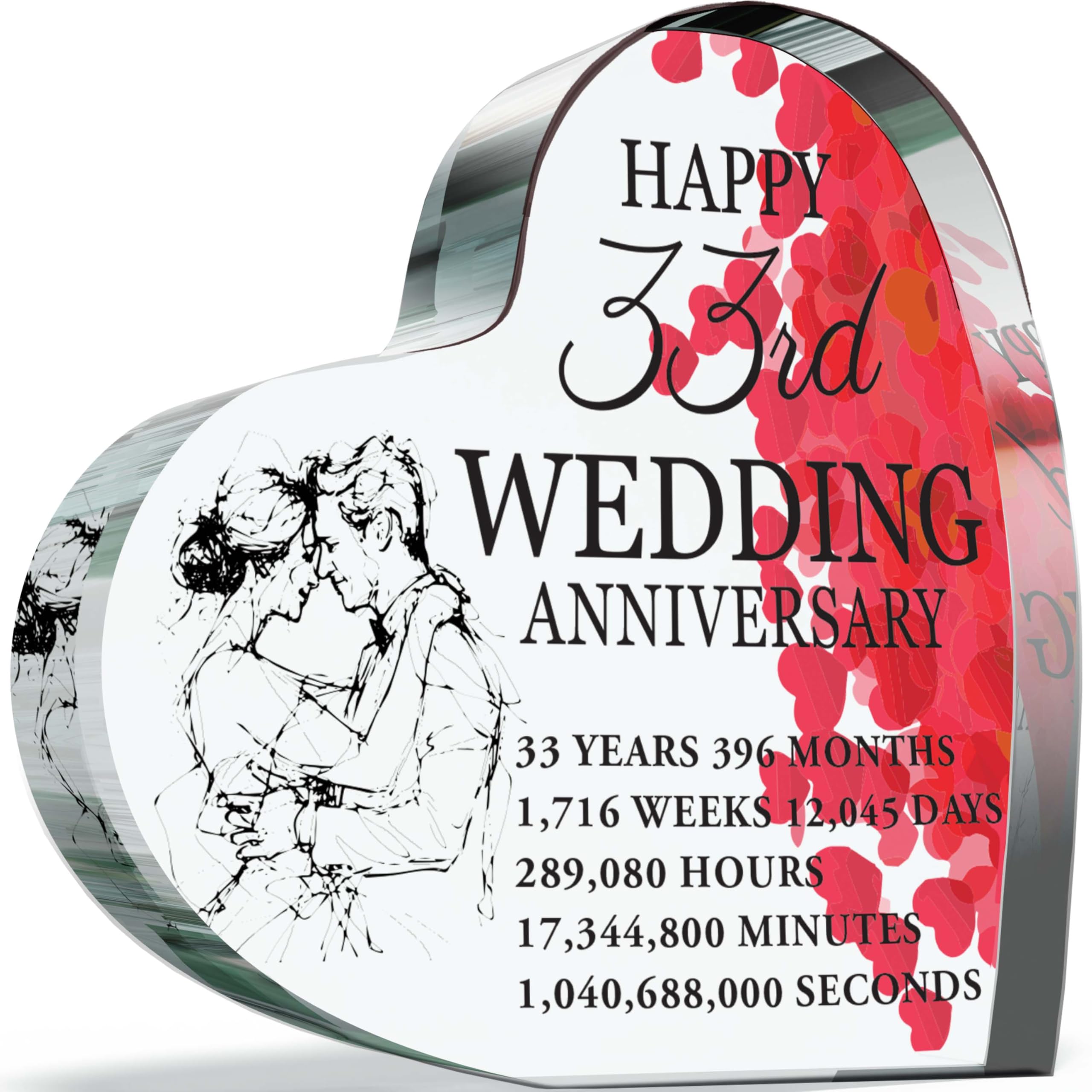 33rd Anniversary Plaque Gifts for Wife Husband, Happy 33rd Wedding Anniversary