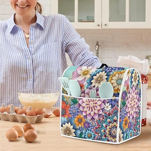 Miniatura 10 de Hinthetall Cubierta para licuadora de cocina con diseño de girasol, mariposa, tamaño pequeño, con bolsillo, lavable a máquina, accesorios para