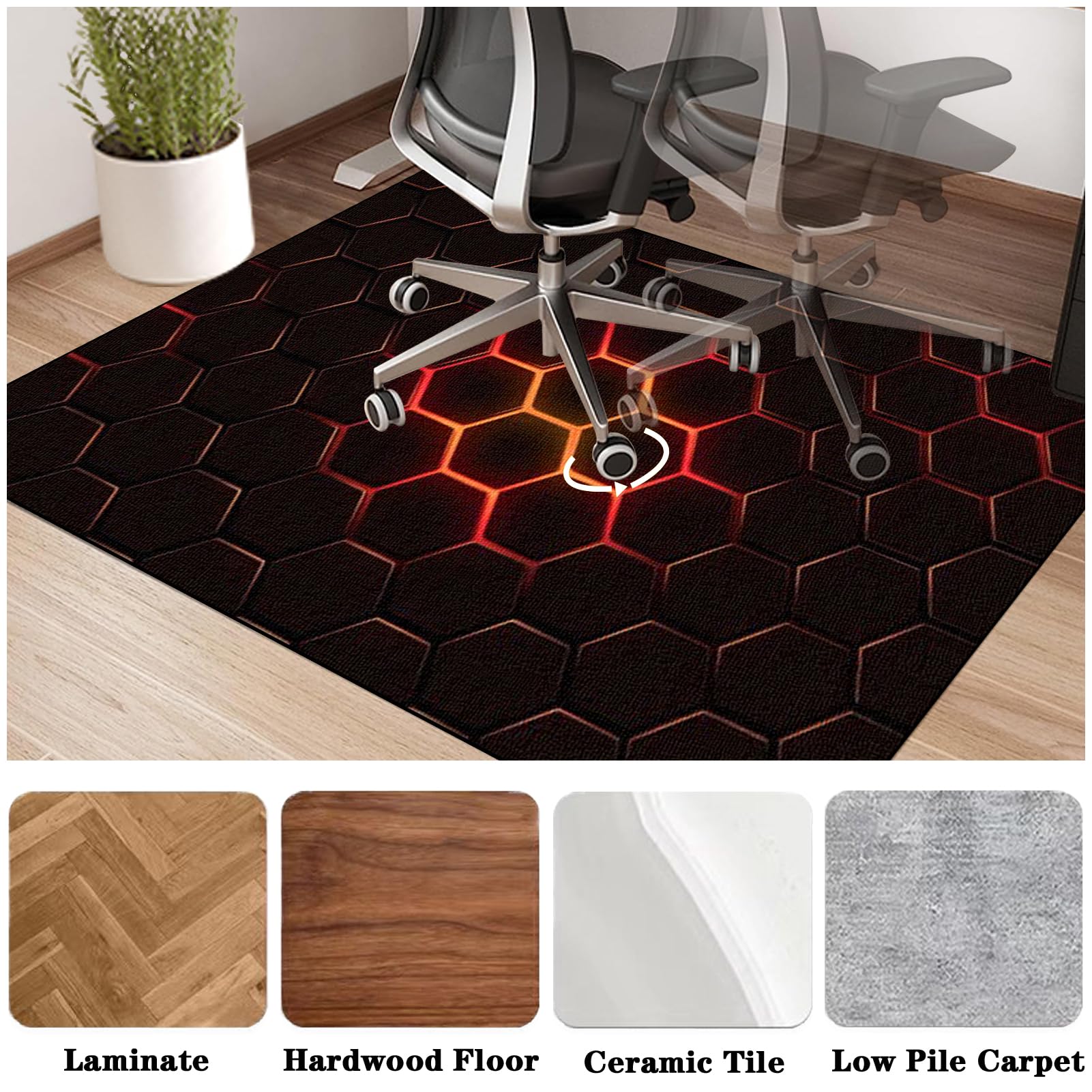 Bürostuhl Unterlage Gaming Teppich Stuhlunterlage 80 x 120 cmBodenschutzmatte für Hartböden & Teppich Bürostuhl Matte Kratzfest Bodenmatte rutschfest Bürostuhlunterlage Gamer Computerstuhl Teppiche