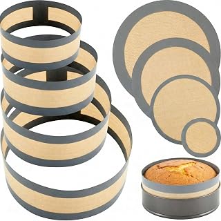 Honeydak 4 Set Silicone Springform Pan Baking Mat, 4, 7, 9, 10 Inch, Gray | Nonstick Springform Pan Protector, Prevent Stick to Bottom & Side, Reusable Liner for Cheesecake Baking, Easy Release & Clean