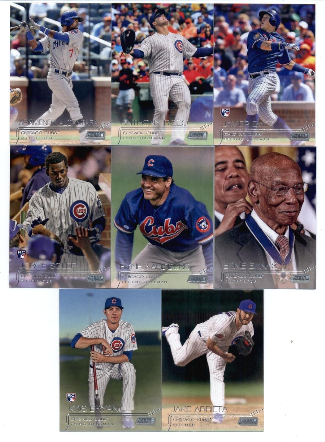 2015 Topps Stadium Club Baseball Cards Chicago Cubs Team Set (8 Cards) Including Kris Bryant, Arismendy Alcantara, Jorge Soler, Javier Baez