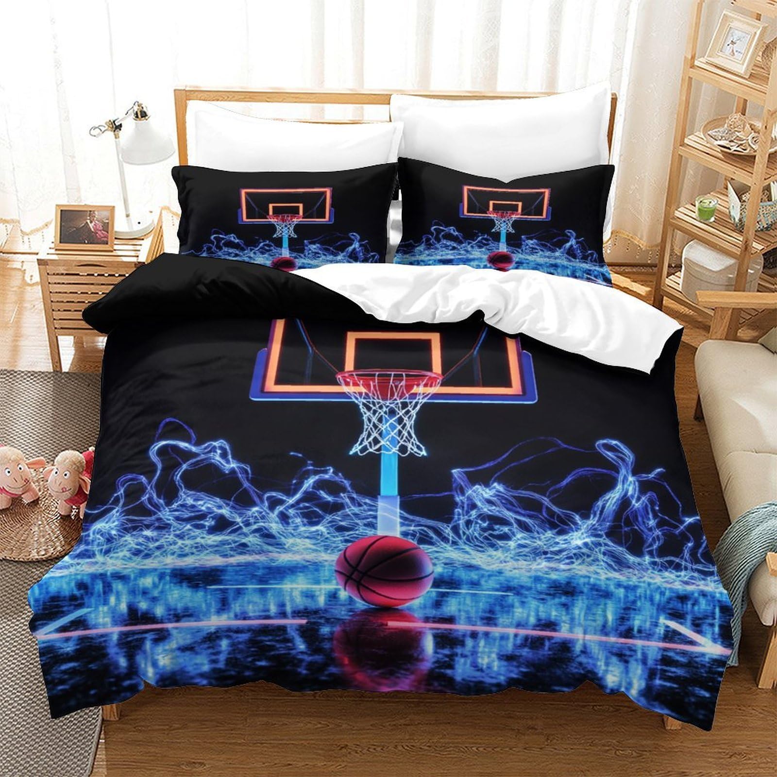 Housse de couette 140x200cm fermeture éclair invisible motif Tour Eiffel 3D
